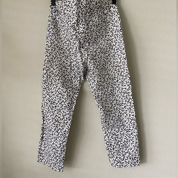 Premise Leopard Print Pull-On White Skinny Stretch Pants, Size S - Picture 2 of 5